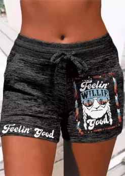 Feelin' Good Drawstring Pocket Shorts - Dark Grey