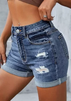 Ripped Frayed Zipper Pocket Denim Shorts -Garment Sale Store SCM016160 3 51094874325946 124