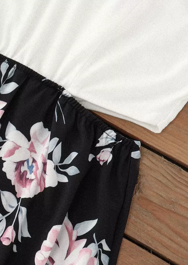 Floral Ruffled Hollow Out Mini Dress - White 8 Floral Ruffled Hollow Out Mini Dress - White - Image 6