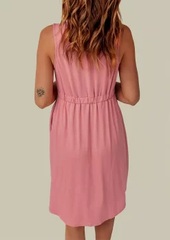 Lace Splicing Pocket Ruffled Mini Dress - Pink -Garment Sale Store SCM016860 1 53016933239736 124