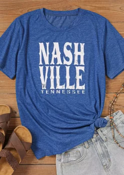 Nashville Tennessee Boots Booze & Besties T-Shirt Tee - Blue 8 Nashville Tennessee Boots Booze & Besties T-Shirt Tee - Blue -Garment Sale Store SCM016891 1 52480860083218 124