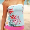 Floral Smocked Strapless Bandeau Tankini Set -Garment Sale Store SCM016904 1 70546446662044 124