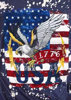 USA 1776 American Flag Eagle T-Shirt Tee - Navy Blue 11 USA 1776 American Flag Eagle T-Shirt Tee - Navy Blue -Garment Sale Store SCM017037 1 60152811407215 124