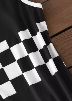 Checkered Tank And Drawstring Shorts Pajamas Set -Garment Sale Store SCM017043 1 60888711204221 124