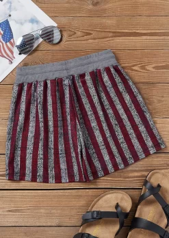 We The People American Flag Ribbed Drawstring Pocket Shorts -Garment Sale Store SCM017249 3 60838662124781 124