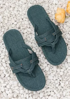Summer Flat Flip Flops Slippers - Dark Green -Garment Sale Store SCM017608 1 61546434929121 124