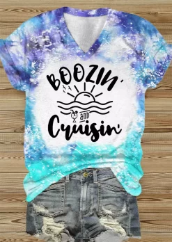 Boozin' And Cruisin' Tie Dye T-Shirt Tee