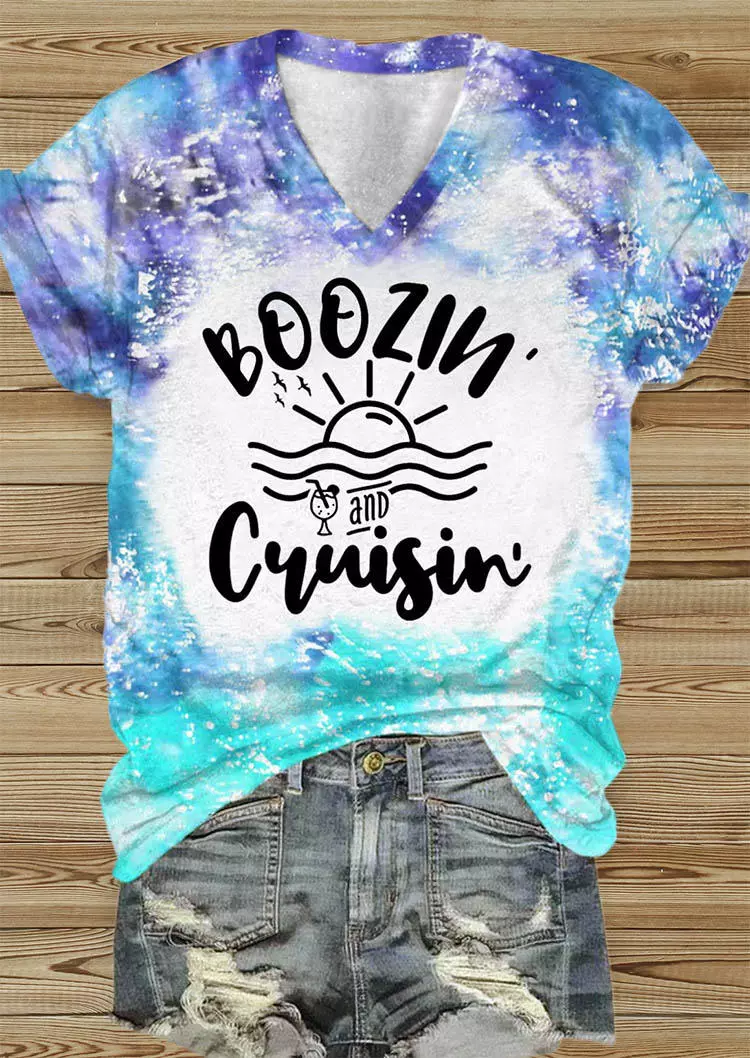 Boozin' And Cruisin' Tie Dye T-Shirt Tee 3 Boozin' And Cruisin' Tie Dye T-Shirt Tee