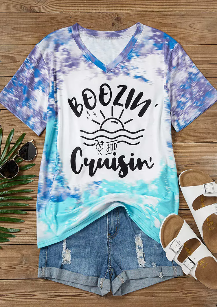 Boozin' And Cruisin' Tie Dye T-Shirt Tee 4 Boozin' And Cruisin' Tie Dye T-Shirt Tee - Image 2