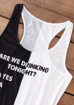 Are We Drinking Tonight Color Block Racerback Tank And Shorts Pajamas Set 9 Are We Drinking Tonight Color Block Racerback Tank And Shorts Pajamas Set -Garment Sale Store SCM017723 2 61444008008275 124