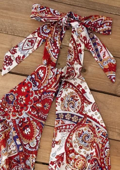 Paisley Hollow Out Halter Open Back Romper -Garment Sale Store SCM017774 1 61355168104329 124