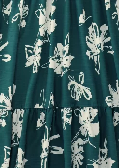 Floral Color Block Button Spaghetti Strap Mini Dress - Green -Garment Sale Store SCM017881 1 62583404816950 124