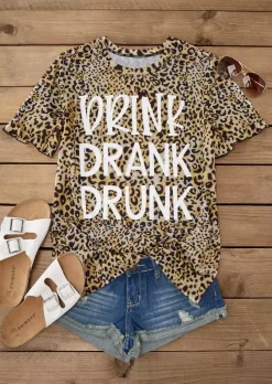 Drink Drank Drunk Leopard T-Shirt Tee 8 Drink Drank Drunk Leopard T-Shirt Tee -Garment Sale Store SCM017960 1 63018197985593 124