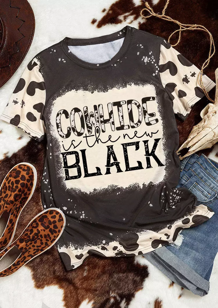 Cowhide Is The New Black T-Shirt Tee - Brown 4 Cowhide Is The New Black T-Shirt Tee - Brown - Image 2