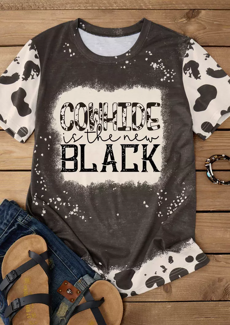 Cowhide Is The New Black T-Shirt Tee - Brown 5 Cowhide Is The New Black T-Shirt Tee - Brown - Image 3