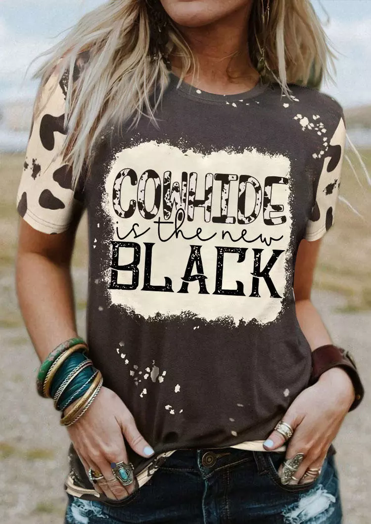 Cowhide Is The New Black T-Shirt Tee - Brown 3 Cowhide Is The New Black T-Shirt Tee - Brown