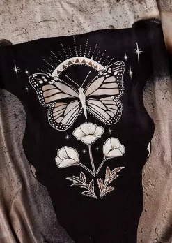 Steer Skull Butterfly O-Neck T-Shirt Tee -Garment Sale Store SCM018635 1 71473659204325 124