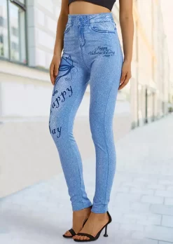 Happy Valentine's Day Butterfly Skinny Leggings