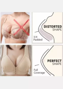 Push Up Front Button Breast Lifting Bra - Apricot -Garment Sale Store SCM018701 1 71487790619767 124