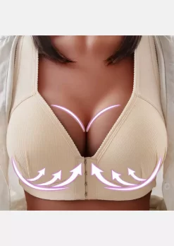 Push Up Front Button Breast Lifting Bra - Apricot -Garment Sale Store SCM018701 1 71487790658124 124