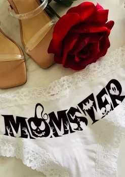 Halloween Monster Lace Splicing Panties - White 7 Halloween Monster Lace Splicing Panties - White -Garment Sale Store SCM019023 1 71800810277498 124