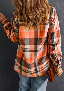 Plaid Button Pocket Turn-Down Collar Shirt 9 Plaid Button Pocket Turn-Down Collar Shirt -Garment Sale Store SCM019113 2 72812457226787 124