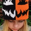 Halloween Devil Color Block Knitted Hat 1 Halloween Devil Color Block Knitted Hat -Garment Sale Store SCM019132 1 80201897332367 124