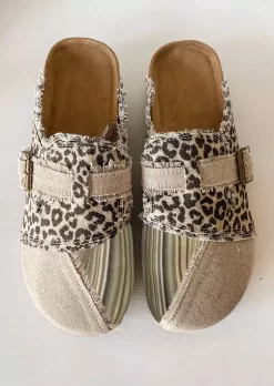 Leopard Buckle Strap Round Toe Flat Slippers -Garment Sale Store SCM019190 1 80341570840829 124