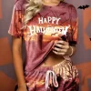 Happy Halloween Pumpkin Face Blouse And Skull Shorts Pajamas Set 1 Happy Halloween Pumpkin Face Blouse And Skull Shorts Pajamas Set -Garment Sale Store SCM019196 1 72883663413486 124