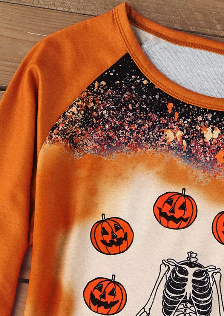 Halloween Skeleton Pumpkin Face Sweatshirt 5 Halloween Skeleton Pumpkin Face Sweatshirt - Image 3