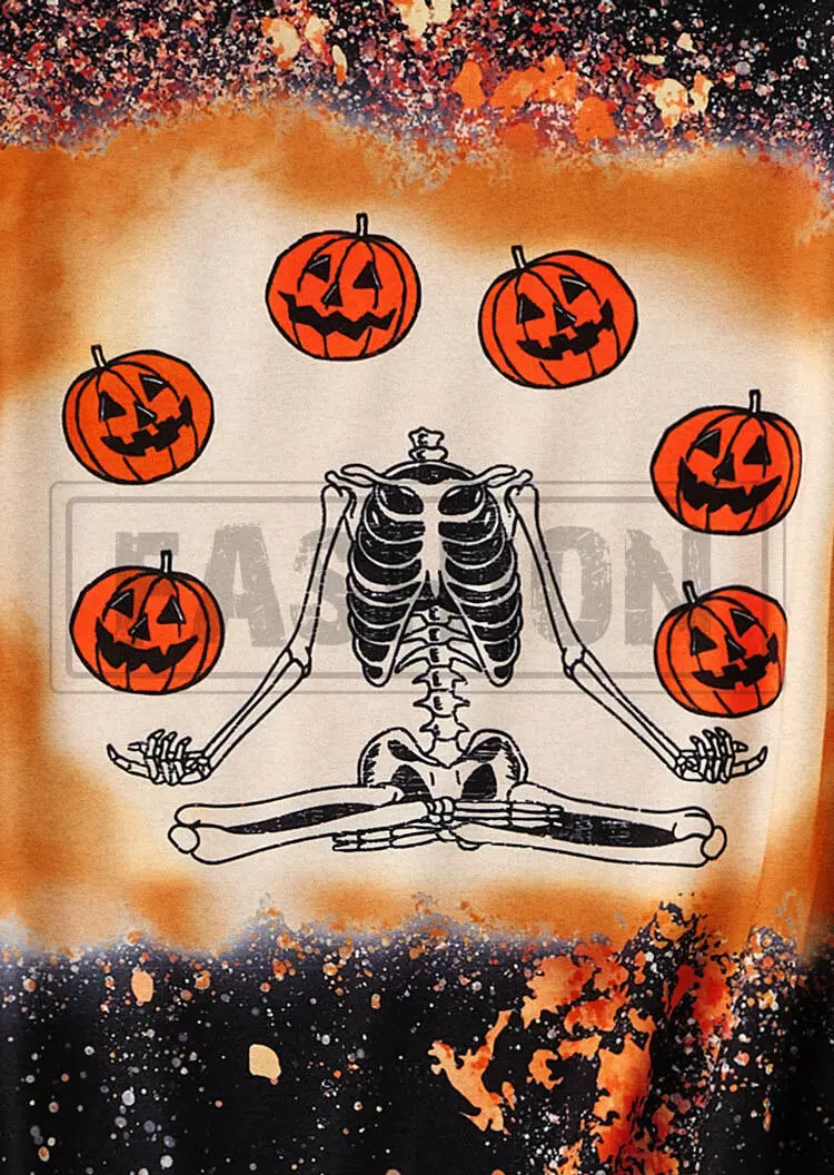 Halloween Skeleton Pumpkin Face Sweatshirt 6 Halloween Skeleton Pumpkin Face Sweatshirt - Image 4