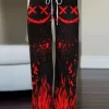 Halloween Red Fire Emo Skull Wide Leg Pants -Garment Sale Store SCM019269 1 80878006583816 124