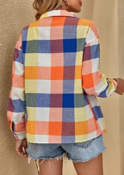 Plaid Turn-Down Collar Long Sleeve Shirt -Garment Sale Store SCM019405 1 80358106125153 124