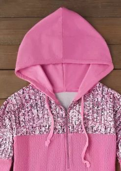 Jacquard Zipper Asymmetric Hem Long Sleeve Hoodie 8 Jacquard Zipper Asymmetric Hem Long Sleeve Hoodie -Garment Sale Store SCM019545 1 81286842960204 124