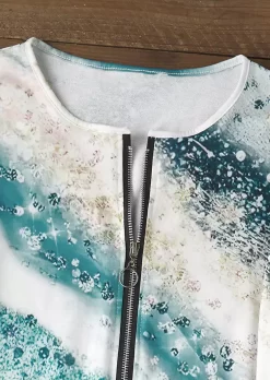 Gradient Ocean Glitter Zipper Sweatshirt -Garment Sale Store SCM019668 1 82493410446150 124