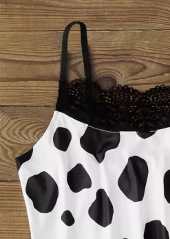 Cow Lace Camisole And Shorts Pajamas Set -Garment Sale Store SCM019713 3 81098174015541 124