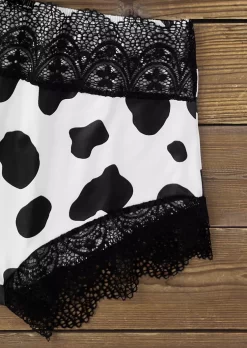 Cow Lace Camisole And Shorts Pajamas Set -Garment Sale Store SCM019713 3 81098174044847 124
