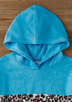 Leopard Striped Color Block Hoodie - Blue 7 Leopard Striped Color Block Hoodie - Blue -Garment Sale Store SCM019845 1 82299006852555 124