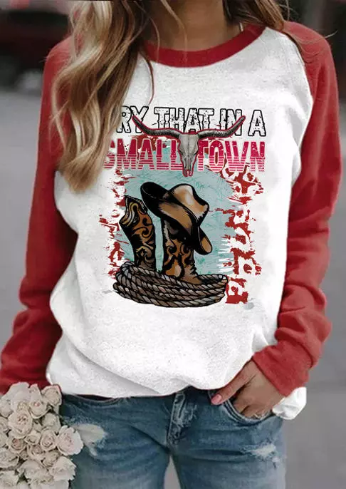 Steer Skull Letter Graphic Sweatshirt 3 Steer Skull Letter Graphic Sweatshirt