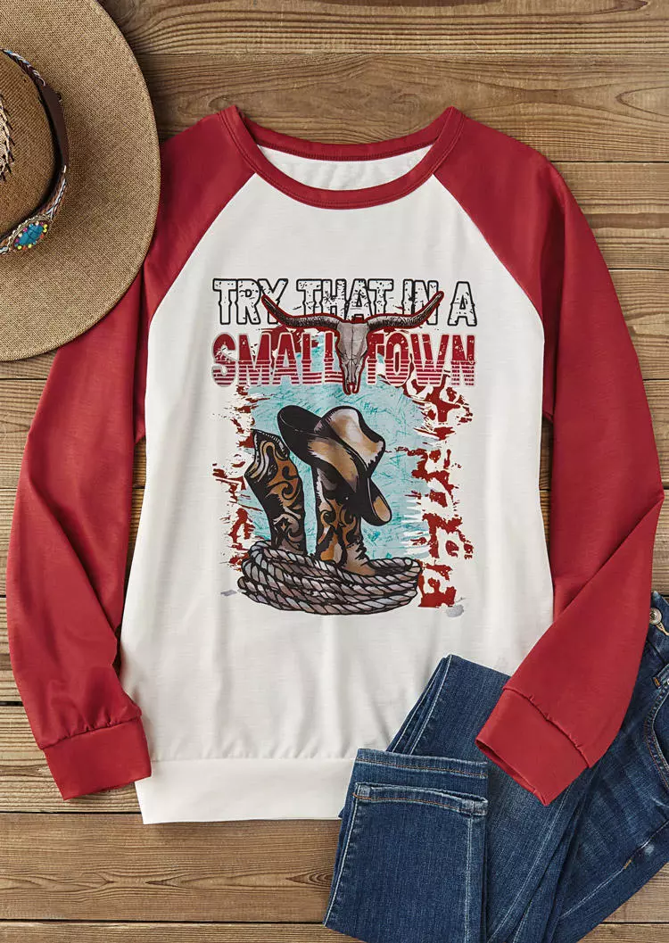 Steer Skull Letter Graphic Sweatshirt 4 Steer Skull Letter Graphic Sweatshirt - Image 2