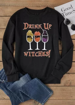Halloween Drink Up Witches Sweatshirt - Black 8 Halloween Drink Up Witches Sweatshirt - Black -Garment Sale Store SCM019902 1 81901115829018 124