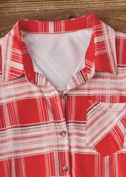 Plaid Pocket Button Turn-Down Collar Shirt 10 Plaid Pocket Button Turn-Down Collar Shirt -Garment Sale Store SCM019913 1 90709474776906 124