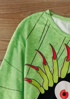 Halloween Cartoon Cute Sweatshirt - Green -Garment Sale Store SCM019931 2 90471901821020 124
