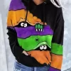 Halloween Spider Color Block Kangaroo Pocket Hoodie 2 Halloween Spider Color Block Kangaroo Pocket Hoodie -Garment Sale Store SCM019965 1 81431128249411 124