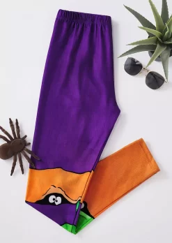 Halloween Spider Color Block Skinny Leggings -Garment Sale Store SCM019968 1 A0975106075568 124