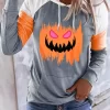 Halloween Pumpkin Face Color Block Drawstring Kangaroo Pocket Hoodie 2 Halloween Pumpkin Face Color Block Drawstring Kangaroo Pocket Hoodie -Garment Sale Store SCM020048 1 82373713602885 124