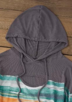 Color Block Cut Out Drawstring Hoodie 9 Color Block Cut Out Drawstring Hoodie -Garment Sale Store SCM020056 1 83086148345612 124