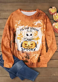 Halloween Tis The Season To Be Spooky Bleached Sweatshirt 7 Halloween Tis The Season To Be Spooky Bleached Sweatshirt -Garment Sale Store SCM020074 1 82857722808416 124