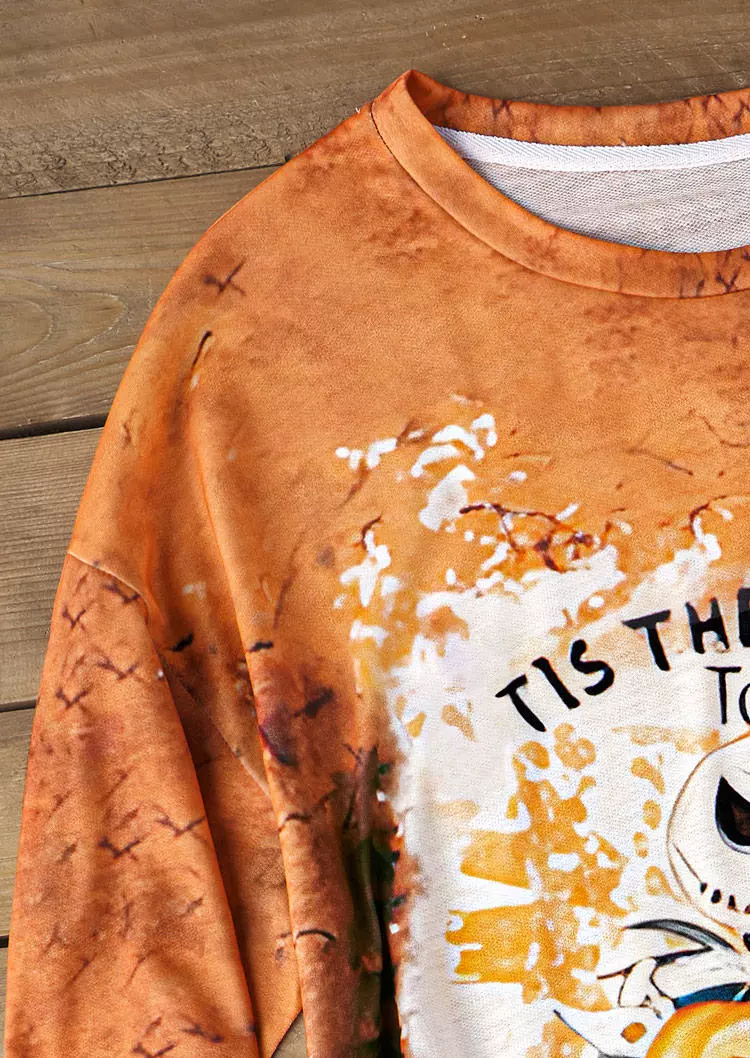 Halloween Tis The Season To Be Spooky Bleached Sweatshirt 5 Halloween Tis The Season To Be Spooky Bleached Sweatshirt - Image 3