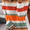 Striped Color Block O-Neck Sweatshirt -Garment Sale Store SCM020080 1 82311708639412 124